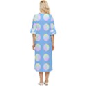 Abstract Stylish Design Pattern Blue Double Cuff Midi Dress View4