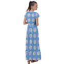 Abstract Stylish Design Pattern Blue Flutter Sleeve Maxi Dress View2