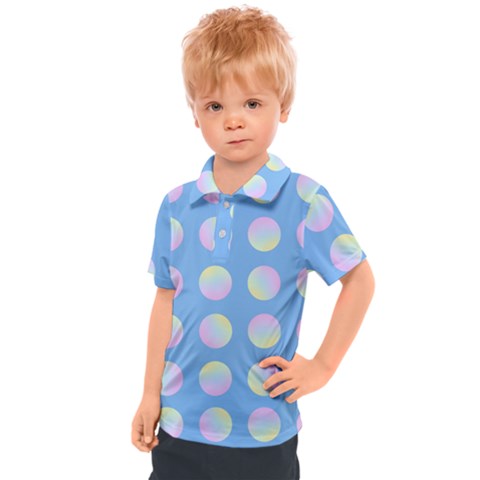 Abstract Stylish Design Pattern Blue Kids  Polo Tee by brightlightarts