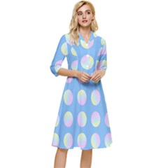 Abstract Stylish Design Pattern Blue Classy Knee Length Dress by brightlightarts