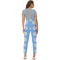 Abstract Stylish Design Pattern Blue Women s Pinafore Overalls Jumpsuit View4