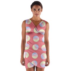 Abstract Stylish Design Pattern Red Wrap Front Bodycon Dress by brightlightarts