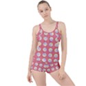 Abstract Stylish Design Pattern Red Boyleg Tankini Set  View1