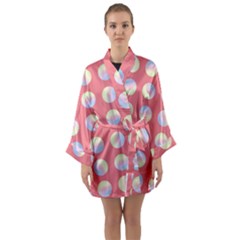 Abstract Stylish Design Pattern Red Long Sleeve Satin Kimono by brightlightarts