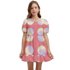 Abstract Stylish Design Pattern Red Kids  Short Sleeve Dolly Dress by brightlightarts