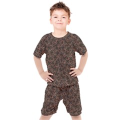 Random Abstract Geometry Motif Pattern Kids  Tee And Shorts Set by dflcprintsclothing