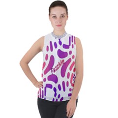  Im Fourth Dimension Fazzme Mock Neck Chiffon Sleeveless Top by imanmulyana