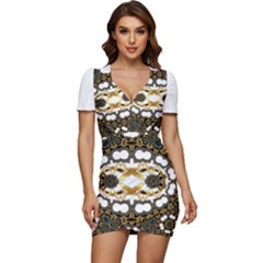  Im Fourth Dimension Trockit Low Cut Cap Sleeve Mini Dress