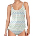 Zigzag Multi-colors White Tankini Set View1