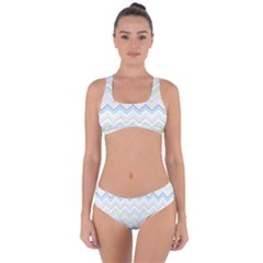 Zigzag Multi-colors White Criss Cross Bikini Set by PaperDesignNest