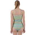 Zigzag Multi-colors Teal Sweetheart Tankini Set View2