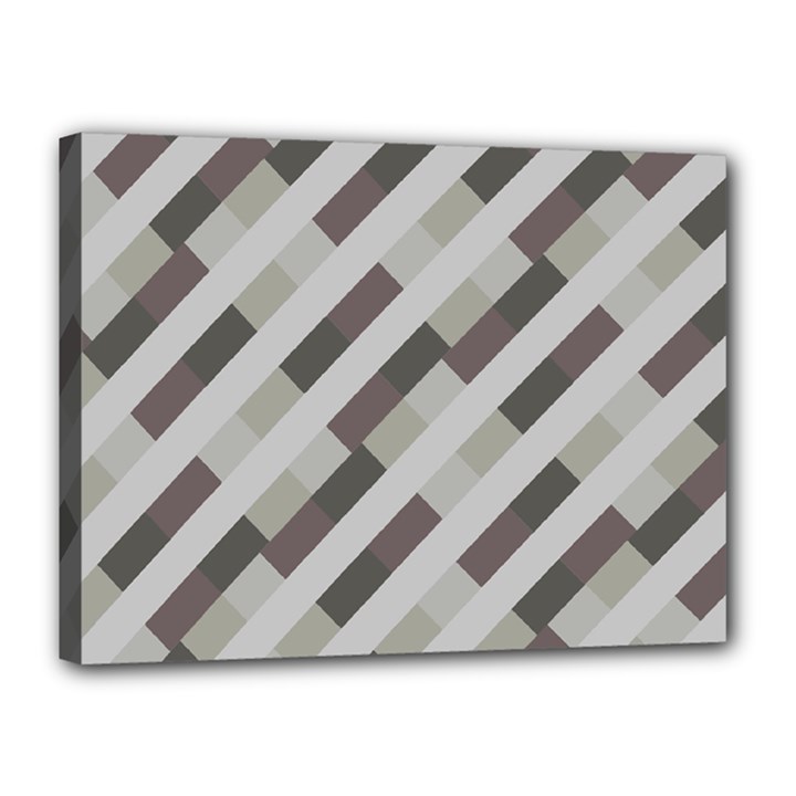 Pale Multicolored Stripes Pattern Canvas 16  x 12  (Stretched)