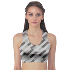 Pale Multicolored Stripes Pattern Sports Bra