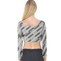 Pale Multicolored Stripes Pattern Long Sleeve Crop Top View2