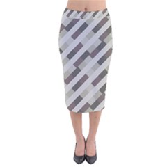 Pale Multicolored Stripes Pattern Velvet Midi Pencil Skirt by dflcprintsclothing