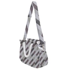 Pale Multicolored Stripes Pattern Rope Handles Shoulder Strap Bag by dflcprintsclothing