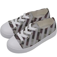 Pale Multicolored Stripes Pattern Kids  Low Top Canvas Sneakers by dflcprintsclothing