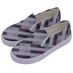 Pale Multicolored Stripes Pattern Kids  Canvas Slip Ons by dflcprintsclothing