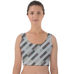 Pale Multicolored Stripes Pattern Velvet Crop Top by dflcprintsclothing