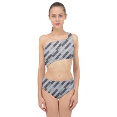 Pale Multicolored Stripes Pattern Spliced Up Two Piece Swimsuit by dflcprintsclothing