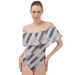 Pale Multicolored Stripes Pattern Off Shoulder Velour Bodysuit  by dflcprintsclothing