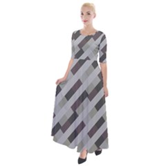 Pale Multicolored Stripes Pattern Half Sleeves Maxi Dress by dflcprintsclothing