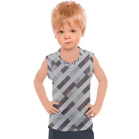 Pale Multicolored Stripes Pattern Kids  Sport Tank Top by dflcprintsclothing