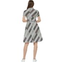 Pale Multicolored Stripes Pattern Short Sleeve Waist Detail Dress View2