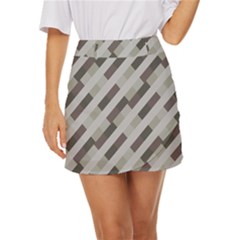 Pale Multicolored Stripes Pattern Mini Front Wrap Skirt by dflcprintsclothing