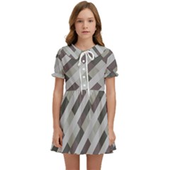 Pale Multicolored Stripes Pattern Kids  Sweet Collar Dress by dflcprintsclothing