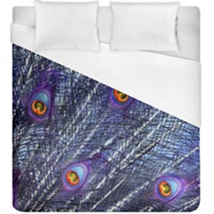 Peacock-feathers-color-plumage Blue Duvet Cover (king Size) by danenraven