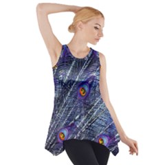 Peacock-feathers-color-plumage Blue Side Drop Tank Tunic by danenraven