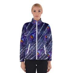 Peacock-feathers-color-plumage Blue Women s Bomber Jacket by danenraven