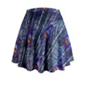 Peacock-feathers-color-plumage Blue Mini Flare Skirt View2