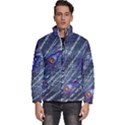 Peacock-feathers-color-plumage Blue Men s Puffer Bubble Jacket Coat View1