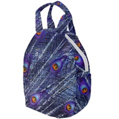 Peacock-feathers-color-plumage Blue Travel Backpacks by danenraven