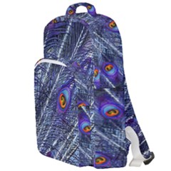 Peacock-feathers-color-plumage Blue Double Compartment Backpack by danenraven