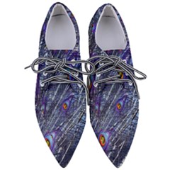 Peacock-feathers-color-plumage Blue Pointed Oxford Shoes by danenraven