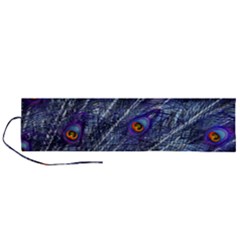 Peacock-feathers-color-plumage Blue Roll Up Canvas Pencil Holder (l) by danenraven