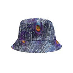 Peacock-feathers-color-plumage Blue Inside Out Bucket Hat (kids) by danenraven