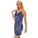 Peacock-feathers-color-plumage Blue Wrap Tie Front Dress View2