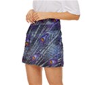 Peacock-feathers-color-plumage Blue Mini Front Wrap Skirt View2