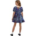 Peacock-feathers-color-plumage Blue Kids  Short Sleeve Dolly Dress View4