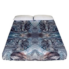 Abstract Marble Fitted Sheet (california King Size) by kaleidomarblingart