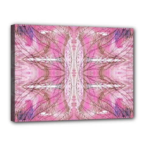 Pink Arabesque Iv Canvas 16  X 12  (stretched) by kaleidomarblingart