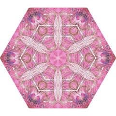 Pink Arabesque Iv Mini Folding Umbrellas by kaleidomarblingart