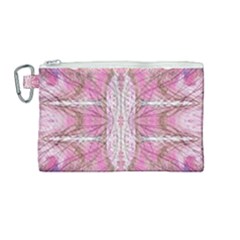 Pink Arabesque Iv Canvas Cosmetic Bag (medium) by kaleidomarblingart