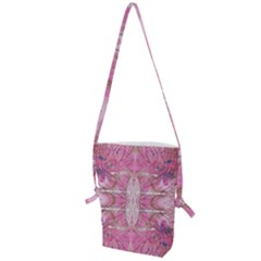 Pink Arabesque Iv Folding Shoulder Bag by kaleidomarblingart