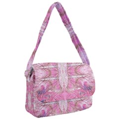 Pink Arabesque Iv Courier Bag by kaleidomarblingart