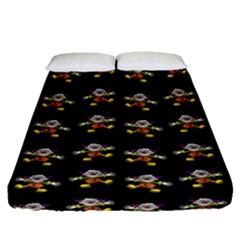 Dancing Clowns Black Fitted Sheet (queen Size) by TetiBright